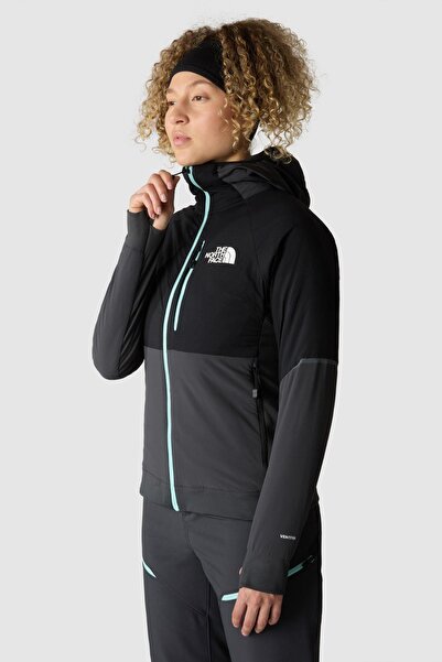 THE NORTH FACE سترة نسائية بغطاء للرأس من Dawn Turn Hybrid Ventrix باللون الر...