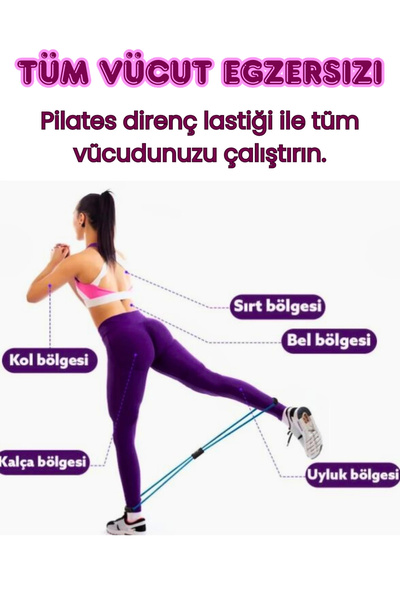 edewatt Jimnastik Pilates Direnç Lastiği Kalça Vücut Şekillendirici Yoga Squat Direnç Bandı Evde Spor