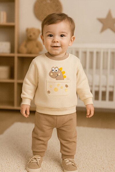 MyPrettyBaby طقم ملابس شتوية للأطفال الذكور مكون من قطعتين بتصميم ديناصور مع ...