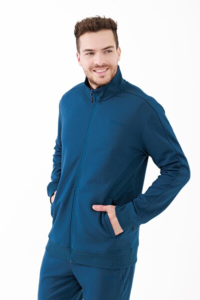 2AS Синій чоловічий світшот з застібкою-блискавкою