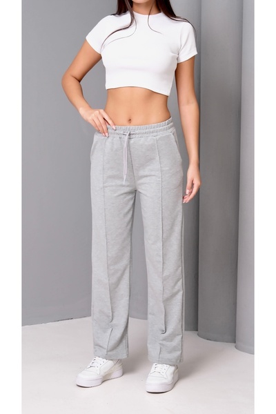 Ergün Kadın Yüksek Bel Önü Çima Detaylı Rahat Kesim Pantolon