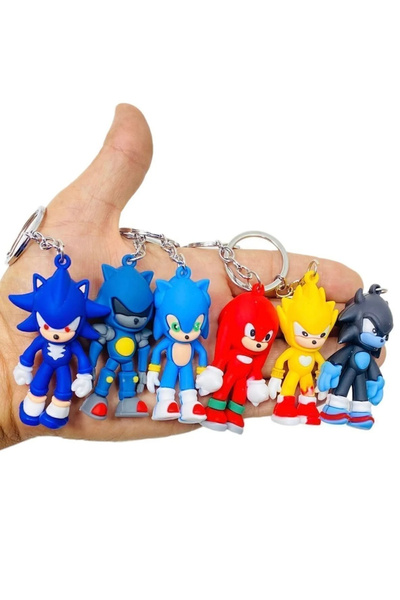 Shem سونيك بوم وأصدقاؤه 3 قطع من سلسلة المفاتيح ثلاثية الأبعاد من السيليكون وإكسسوارات الحقائب (شحن مختلط)