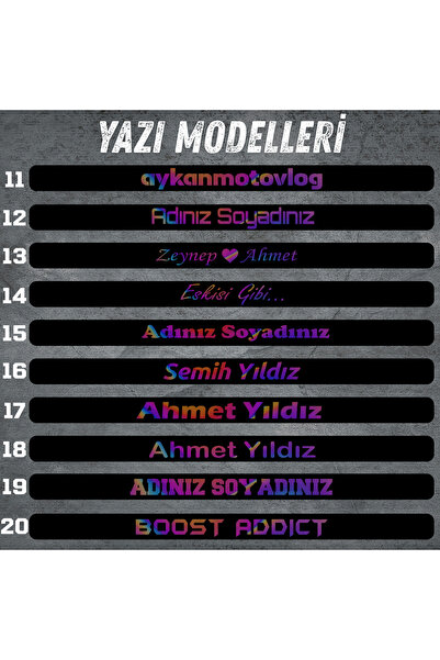 CybillStore Kişiye Özel Motor Plaka Hologram Yazı İstediğinizi Yazdırın