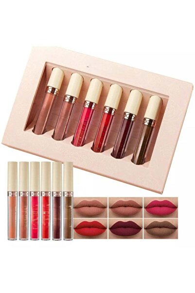 huitich مجموعة أحمر شفاه سائل غير لامع، مكونة من 6 قطع، غير لاصقة، مجموعة ملم...