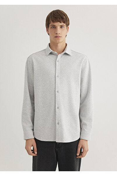 Mavi Gri Örme Gömlek Regular Fit / Normal Kesim 0211364-80196