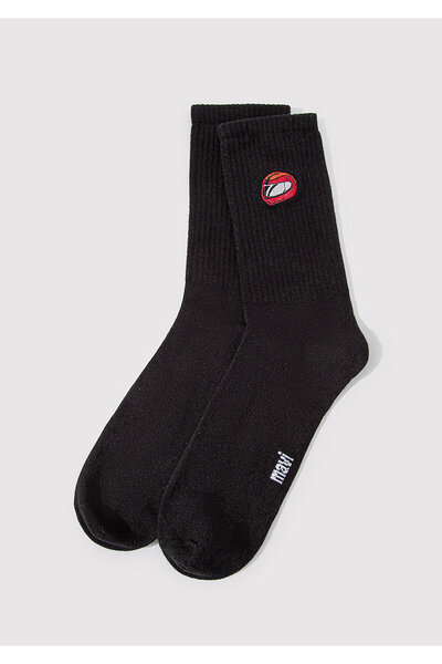 Mavi Șosete negre brodate cu mașină 0911578 -900