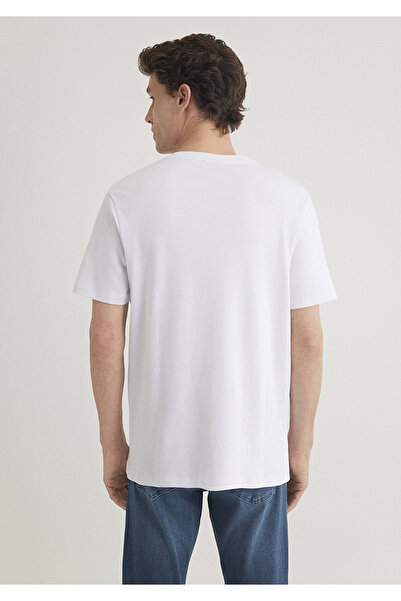 Mavi Beyaz Basic Tişört Regular Fit / Normal Kesim 0611108-620