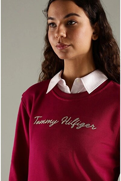 Tommy Hilfiger Mikina Script C-Nk WW0WW32413 Tmavomodrá Relaxed Fit