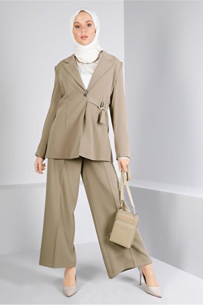 Alvina Buttoned Double Pants with Belt Detail. Team 30309