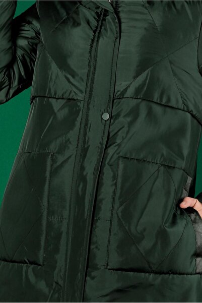 Alvina Hooded Zippered Inflatable Coat 90317