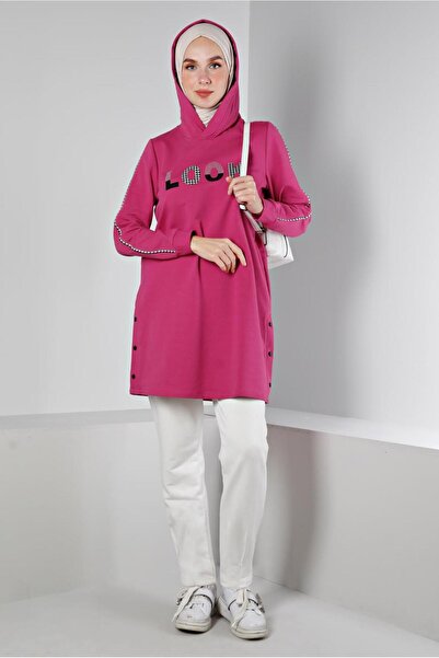 Alvina με κουκούλα Καλοκαιρινή Λεπτομερής Αθλητική Φόρμα Τούνικ - 43443