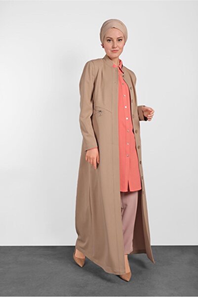 Alvina 1456 Model Waist and Back Zippered Curtain Decorated