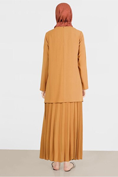 Alvina SILVERY RIBBANED BUTTONED DOUBLE SKIRT SUIT 42607