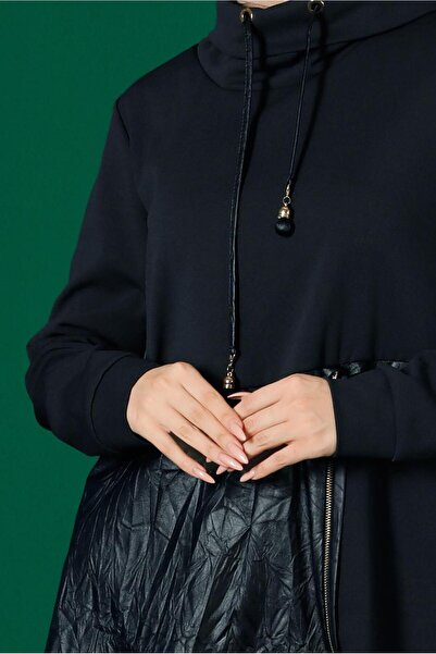 Alvina CEBİ DERİ DETAYLI TUNİK 43274