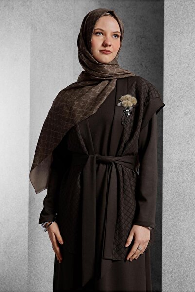 Alvina Birded Brooch Detailed Dress 45237