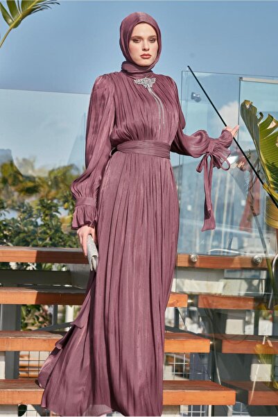 Alvina فستان سهرة بحزام وبروش 50517