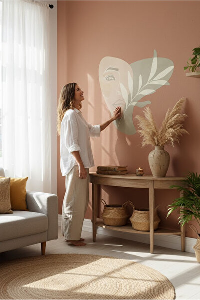 Kt Grup Boho Soyut Kadın Salon Ve Oturum Odası Modern Duvar Sticker