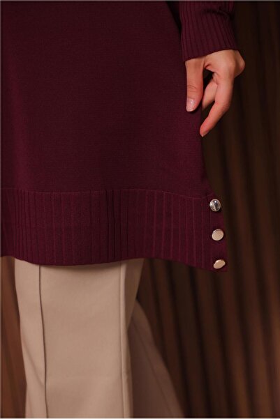 TRENDTESETTÜR Women's Burgundy Knit Tunic t 8007