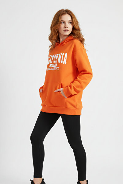 UNCİA OUTDOORS Štampana unisex majica sa kapuljačom i širokim krojem