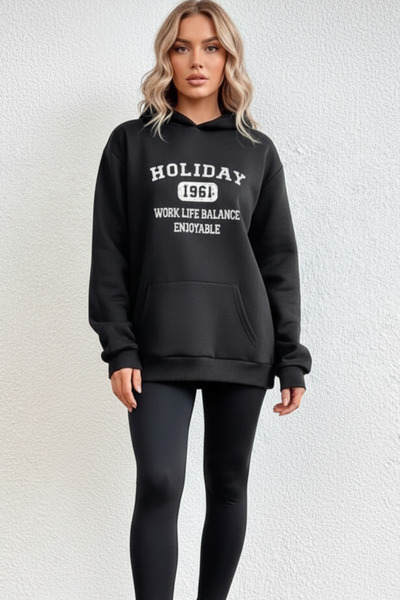 UNCİA OUTDOORS Unisex Oversize με κουκούλα και στάμπα