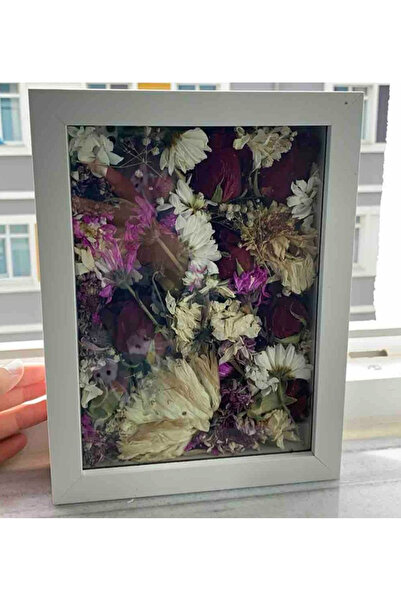 Sevcan sanat atölyesi 20X25X3 Glass Deep Memory Keepsake Frame - Rose Promise Engagement Flower Box