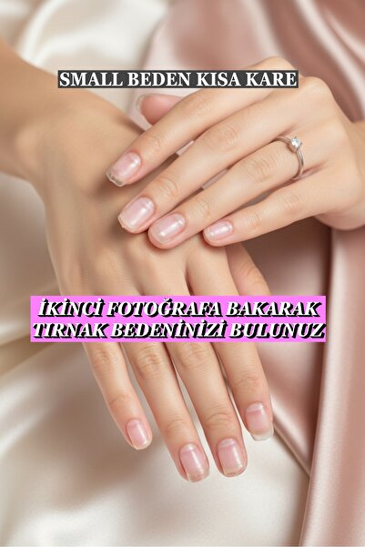 Easy Beauty 100 Adet Jel Tips SMALL Beden Kısa Kare Takma Tırnak Seti