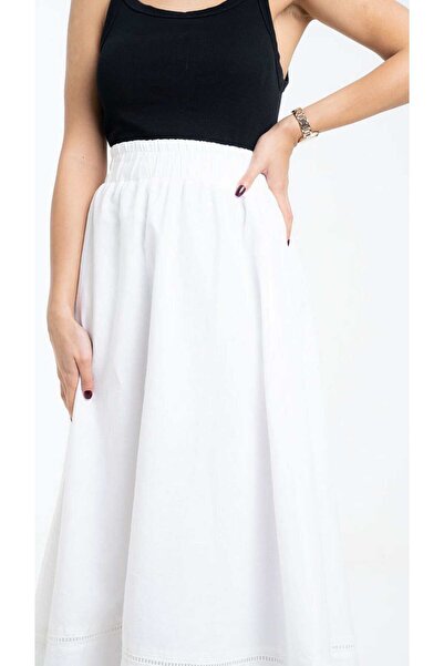 DALYDRESS Solid Wide Maxi Skirt