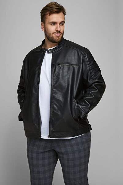 Jack & Jones Faux Leather Jacket for Plus Size