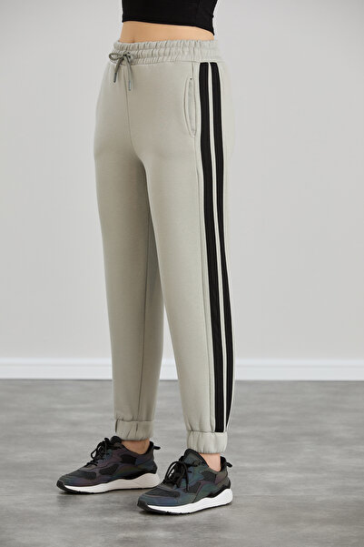 Sortie Γυναικείο παντελόνι φούτερ με ρίγες στο πλάι, ελαστικό στο πόδι, τριών...