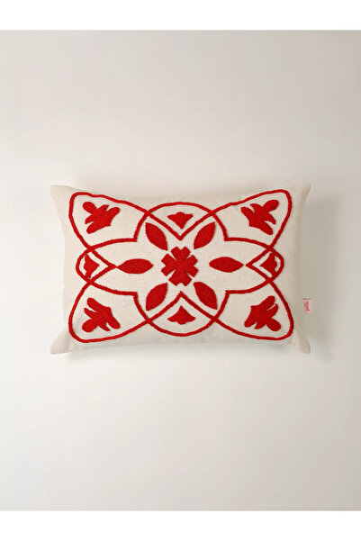 Galia Tasarım Marrakech – Red Ethnic Pattern Punch Throw Pillow Cover - Rectangular