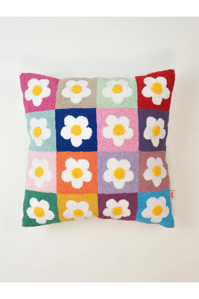 Galia Tasarım Πολύχρωμο κάλυμμα μαξιλαριού με μαργαρίτες Punch Special Design