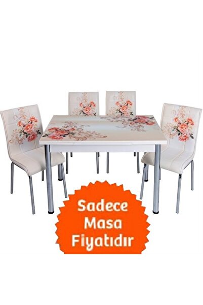 Evistro Yandan Açılır Büyüyen Cam Mutfak Masası 70x110-SADECE MASA FİYAT