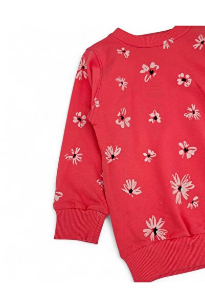 Ege Bebek Girls Seasonal 2-3-4-5-6-7-8-9-10 Years Old Ribbed Leggings Floral Printed Tracksuit Set