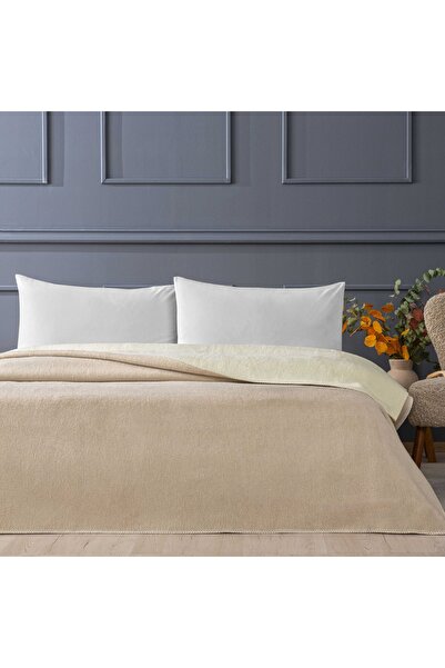 Linens Gloria Çift Kişilik Ekru Battaniye