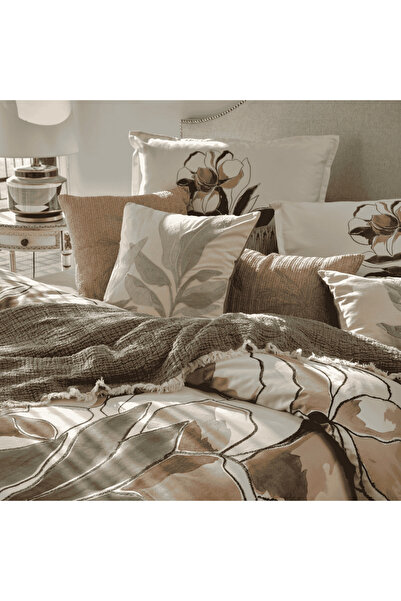 Linens Allday Elony Cotton Satin Double Duvet Cover Set Ecru