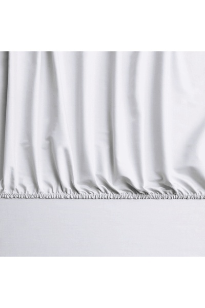 Linens Mix&Match Cotton Satin Double Fitted Sheet Ecru