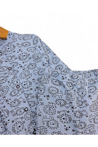 voyyo kids baby Erkek Bebek Yeni Doğan 3-6-9-12 Ay Çıtçıtlı %100 Pamuklu Gecelik Pijama Takımı