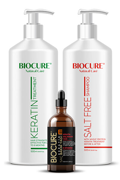 Biocure Keratin Saç Bakım Seti/ Kalıcı Saç Düzleştirici Brezilya Keratin Tuzs...