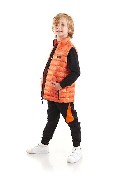 AHENGİM Boy's Trend Printed Puffer Vest - Ak214041