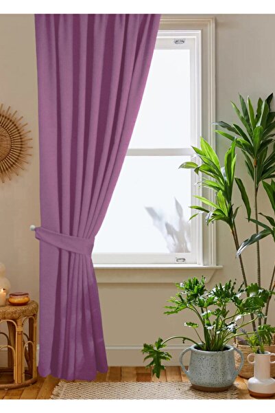 home color home Λιλά κυψελοειδή βελούδινη υφή κουρτίνα φόντου 140x260 Απλό ραμμένο έξτρα κορδόνι