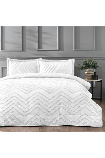 Linens Borneo Tek Kişilik Yatak Örtüsü Seti Beyaz