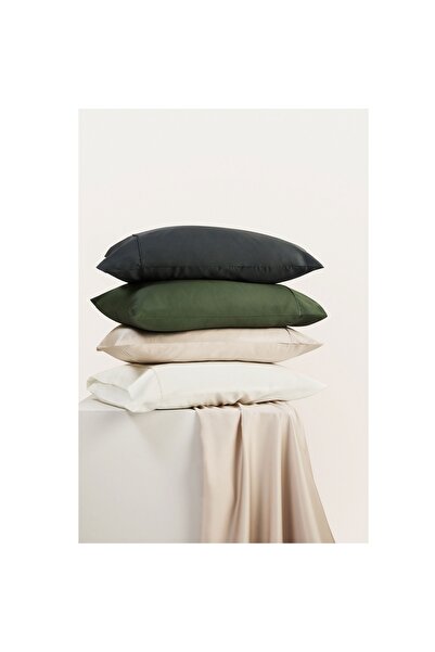 Linens X Tencel ™   Lyocell Set of 2 Flounce Pillowcases Beige