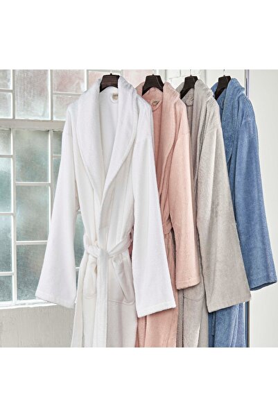 Linens Soft Cotton Bathrobe Gray m