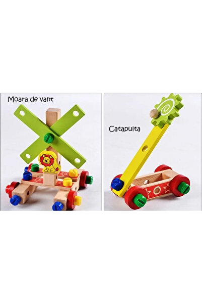 OEM Banc de lucru din lemn pentru copii, scaun de asamblat cu unelte, joc interactiv, multicolor, 3+