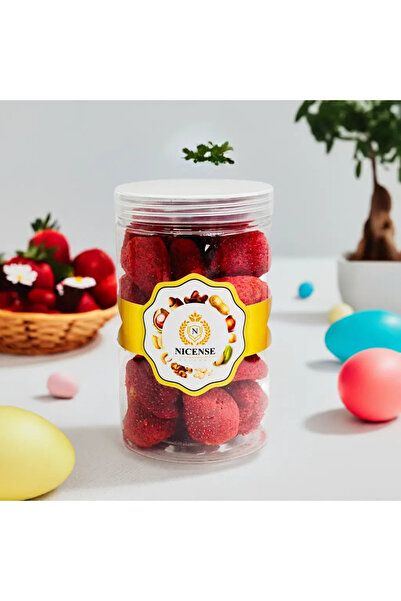 nicense فراولة مجففة بالتجميد مقرمشة ١٠٠ غرام (مع سكر) | مقرمشة ولذيذة