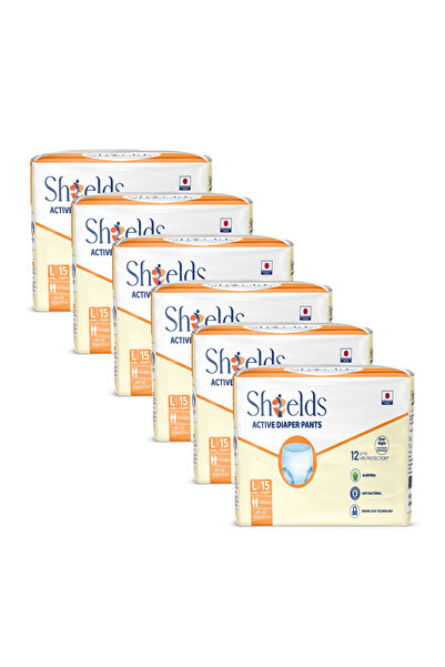 SHIELDS Active Adult Diapers Pull-Up Pants, Super Absorbent Leak Guard, Large...