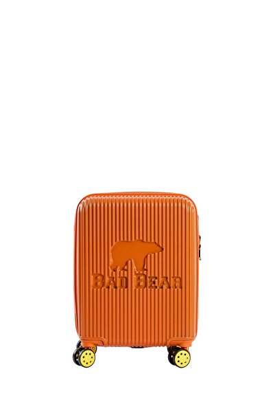 Bad Bear Logo Turuncu Kabin Boy Tekerlekli ABS Valiz 40 Lt.