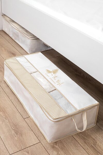 Helen's Home 3 Adet Hangar Büyük Boy Hurç Şeffaf Üst Pencereli Baza Altı Yorgan Yastık Hurcu Katlanır Hurç