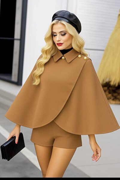 MAXORA SHOP Capa elegantă din stofă fină cu butoni aurii