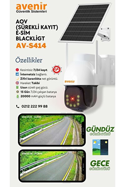 AVENİR AV-S414 AOV Güneş Enerjili E-SİM Sürekli Kayıt Kamera